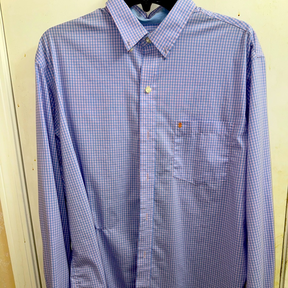 Izod Blue Casual Button Down Shirt